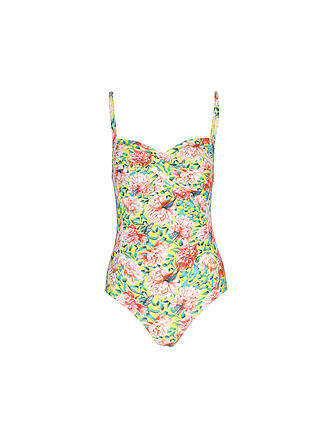 HOT STUFF | Damen Badeanzug Twisted Flower Power | grün