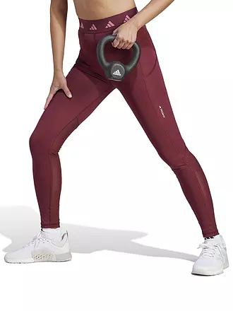 ADIDAS | Damen Fitnesstight Techfit Stash Pocket | dunkelrot