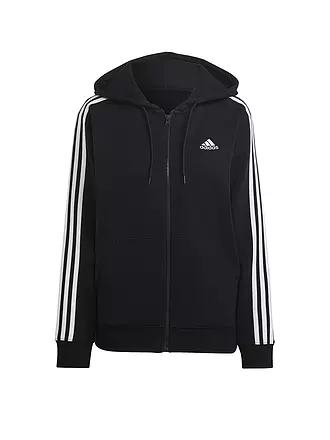 ADIDAS | Damen Kapuzenjacke Essentials 3-Streifen French Terry Regular | hellgrau