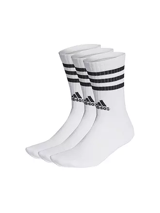 ADIDAS | Freizeitsocken 3-Streifen Cushioned Crew Socken, 3 Paar | weiss