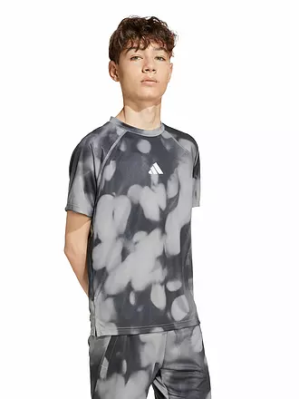ADIDAS | Jungen Fitnessshirt Allover-Grafik | grau