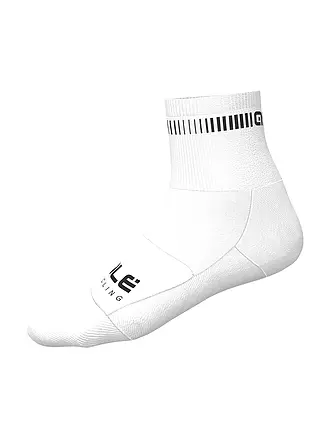 ALE | Damen Radsocken Logo Q-Skin | weiss