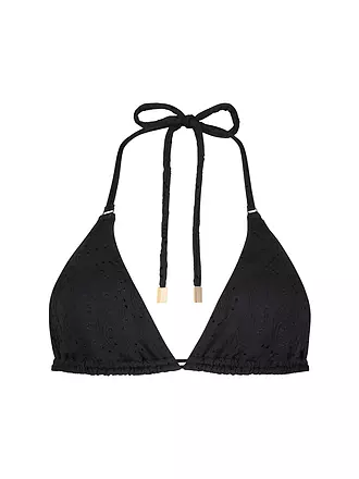 BEACHLIFE | Damen Bikinioberteil Black Embroidery | schwarz