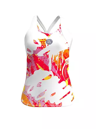 BIDI BADU | Damen Tennis Tanktop Wild Arts | weiss