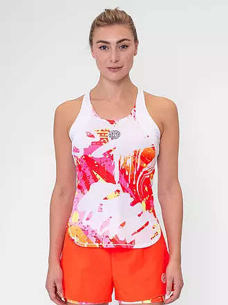 BIDI BADU | Damen Tennis Tanktop Wild Arts | weiss