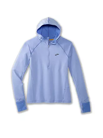 BROOKS | Damen Laufshirt Dash 1/2 Zip Hooded | hellblau