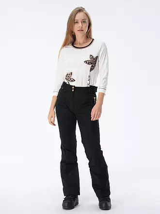 CANYON | Damen T-Shirt Leo Details Blumen 3/4 | weiss