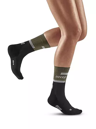 CEP | Damen Kompressionssocken The Run Mid Cut | olive