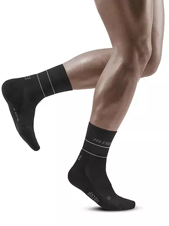 CEP | Herren Laufsocken Reflective Mid Cut Socks | schwarz