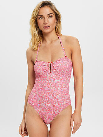 ESPRIT | Damen Badeanzug Neckholder mit Allover-Print | pink
