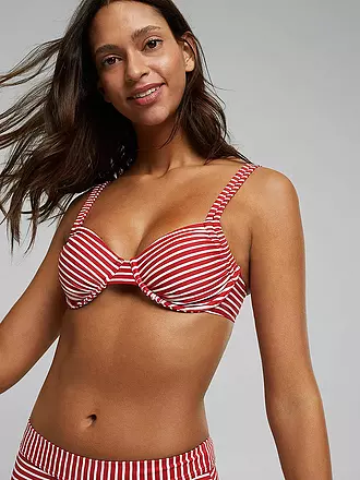 ESPRIT | Damen Bügel Bikinioberteil mit Streifen | rot