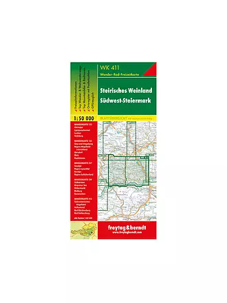 FREYTAG & BERNDT | Wanderkarte WK 411 Steirisches Weinland - Südwest-Steiermark, 1:50.000 | keine Farbe