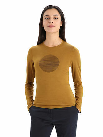 ICEBREAKER | Damen Funktionsshirt 200 Oasis LS Crewe Ski Circle | Camel