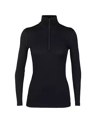 ICEBREAKER | Damen Funktionsshirt Merino 200 Oasis Long Sleeve Half Zip Curve | schwarz