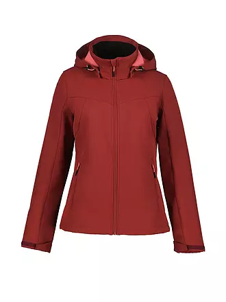 ICEPEAK | Damen Softshelljacke Brenham Uni Hoodie | dunkelrot