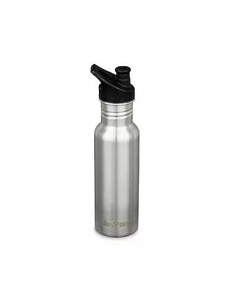 KLEAN KANTEEN | Edelstahl Trinkflasche Classic 532ml Sport Cap Black | silber