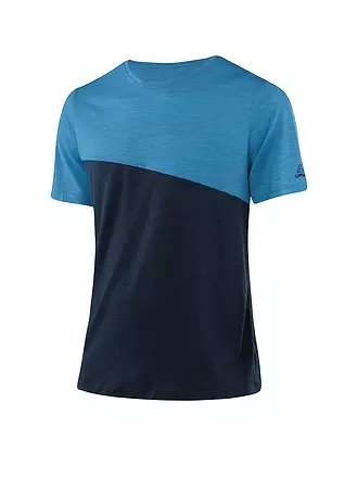 LÖFFLER | Herren Laufshirt Blockshirt Merino-TENCEL(TM) | dunkelblau