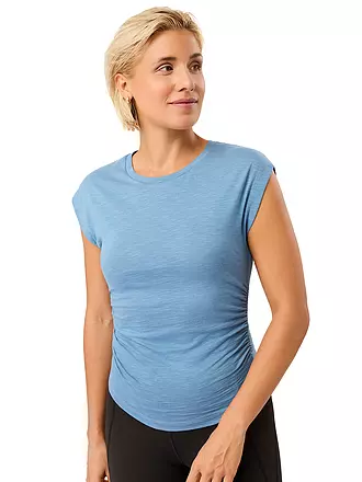 MANDALA | Damen Yoga Tank Side Ruffled | hellblau
