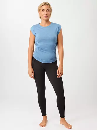 MANDALA | Damen Yoga Tank Side Ruffled | hellblau