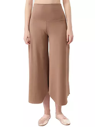MANDALA | Damen Yogahose Roll Over Tulip | hellbraun