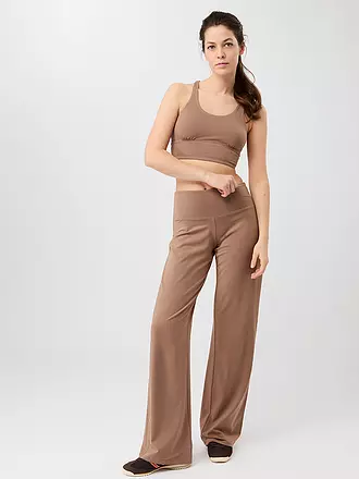 MANDALA | Damen Yogahose Wide Leg | hellbraun