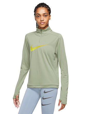 NIKE | Daman Laufshirt Dri-FIT Swoosh | olive