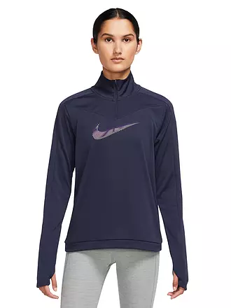 NIKE | Damen Laufshirt Dri-FIT Swoosh 1/2 Zip | lila