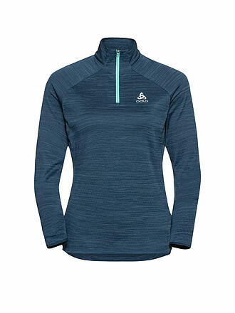 ODLO | Damen Unterzieh Zipshirt Run Easy Mid Layer | petrol