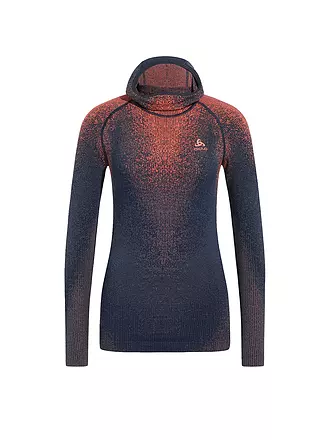 ODLO | Damen Unterziehshirt POW Blackcomb Base Layer mit Gesichtsschutz | dunkelblau