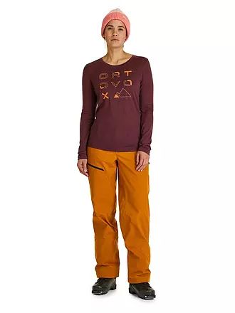 ORTOVOX | Damen Funktionsshirt 185 Merino Brand Outline | dunkelrot