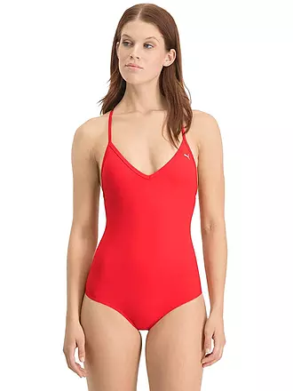 PUMA | Damen Badeanzug V-Neck | rot