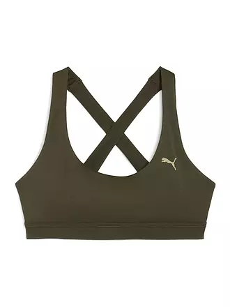 PUMA | Damen Sport-BH CLOUDSPUN Medium Support | olive
