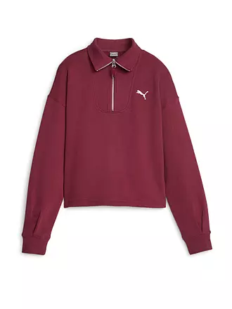 PUMA | Damen Sweater HER Half Zip | dunkelrot