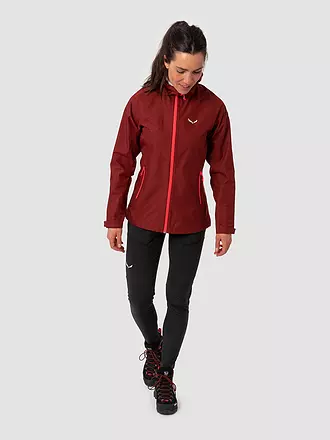SALEWA | Damen Wanderjacke Puez Aqua Powertex Hoodie | dunkelrot