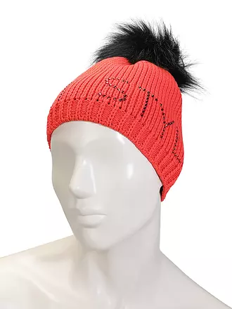 SPORTALM | Damen  Grobstrickmütze mit Kunstpelz-Bommel | schwarz