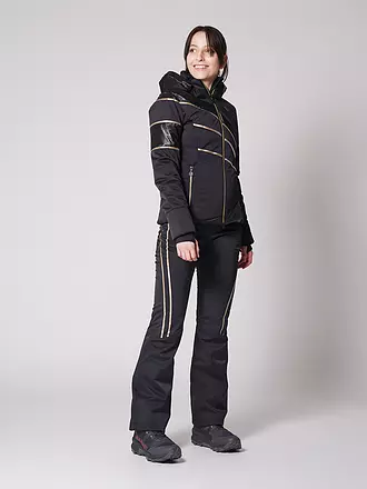 SPORTALM | Damen Skihose mit geschwungenen Transfermotiven in icegold | schwarz