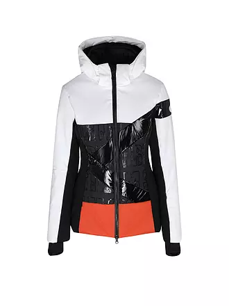 SPORTALM | Damen Skijacke in gekonntem Materialmix und Colour Blocking | schwarz