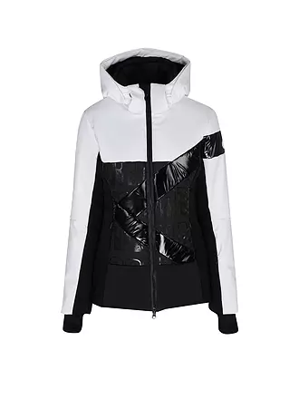 SPORTALM | Damen Skijacke in gekonntem Materialmix und Colour Blocking | schwarz
