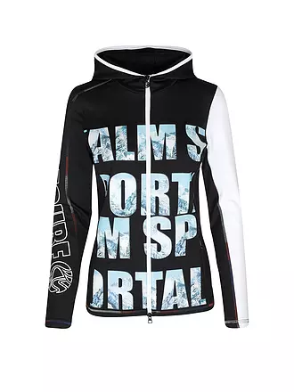 SPORTALM | Damen Unterzieh Jacke mit Kapuze und Bergdruck | schwarz