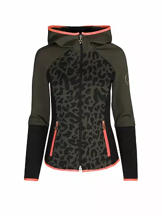 SPORTALM | Damen Unterziehjacke mit trendigem Leo-Druck auf hochwertiger Jersey-Qualität | schwarz