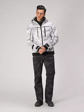 SPORTALM | Herren Skihose 4 Way Sretch mit Cargotaschen und Camouflage All-Over Druck | grau