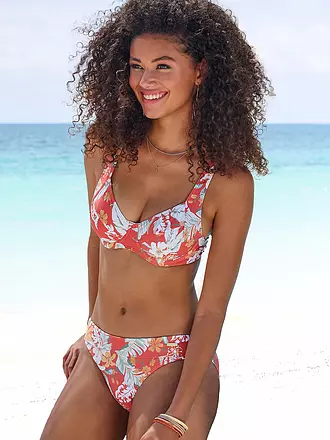SUNSEEKER | Damen Bikinihose Rust Print | schwarz