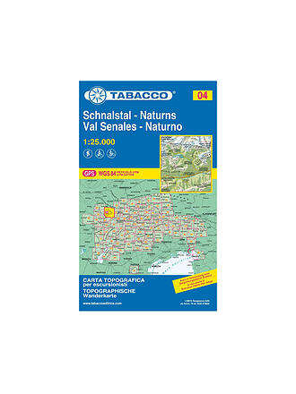 TABACCO | Wanderkarte 04, Schnalstal/Val Senales, Naturns/Naturno 1:25.000 | keine Farbe