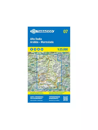 TABACCO | Wanderkarte 07, Alta Badia/Gadertal, Arabba, Marmolada 1:25.000 | 