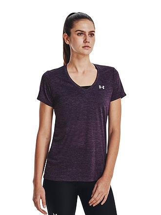 UNDER ARMOUR | Damen Fitnessshirt UA Tech™ Oberteil mit Twist-Effekt und V-Ausschnitt | lila