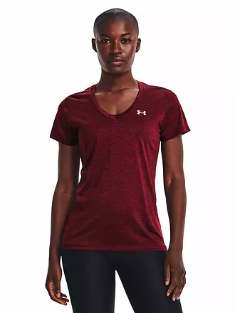 UNDER ARMOUR | Damen Fitnessshirt UA Tech™ Oberteil mit Twist-Effekt und V-Ausschnitt | blau