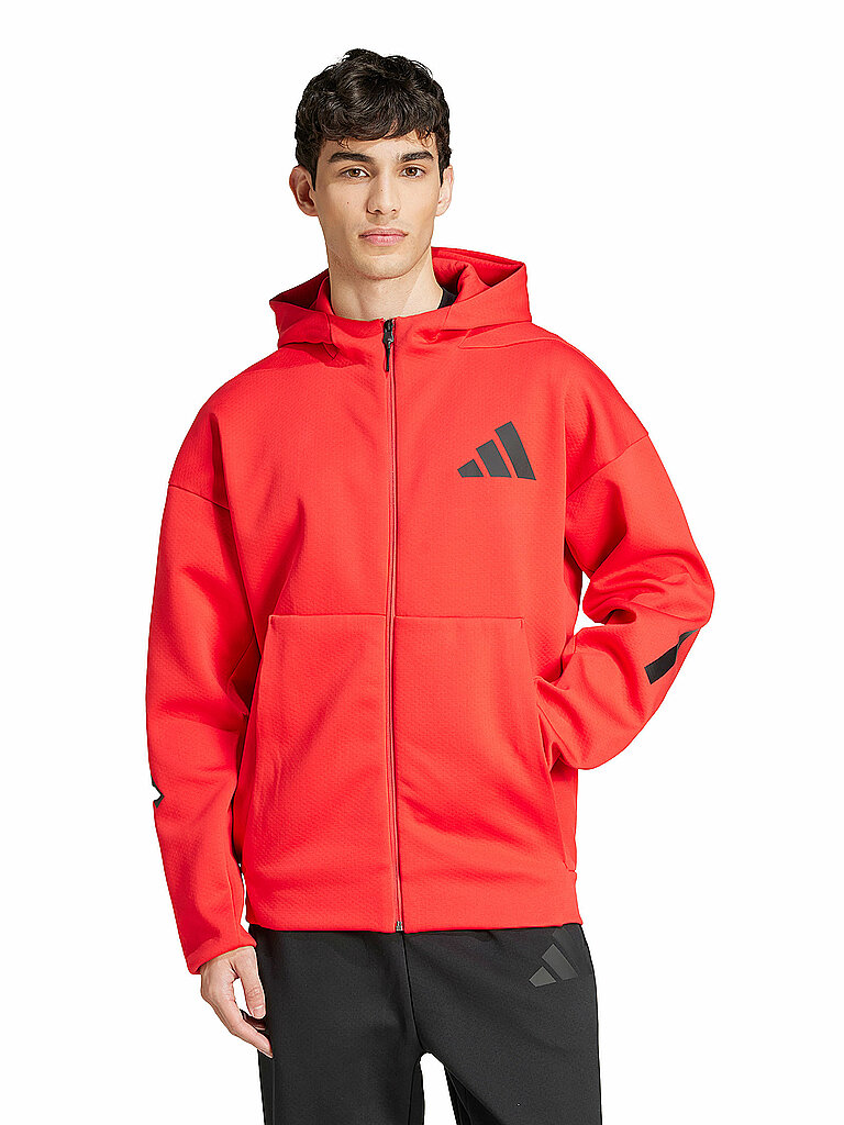 Adidas Kapuzenjacke Doppelstrick Rot