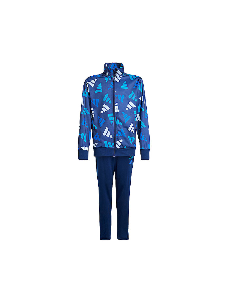 Adidas Trainingsanzug Allover Print Trikotmaterial Dunkelblau