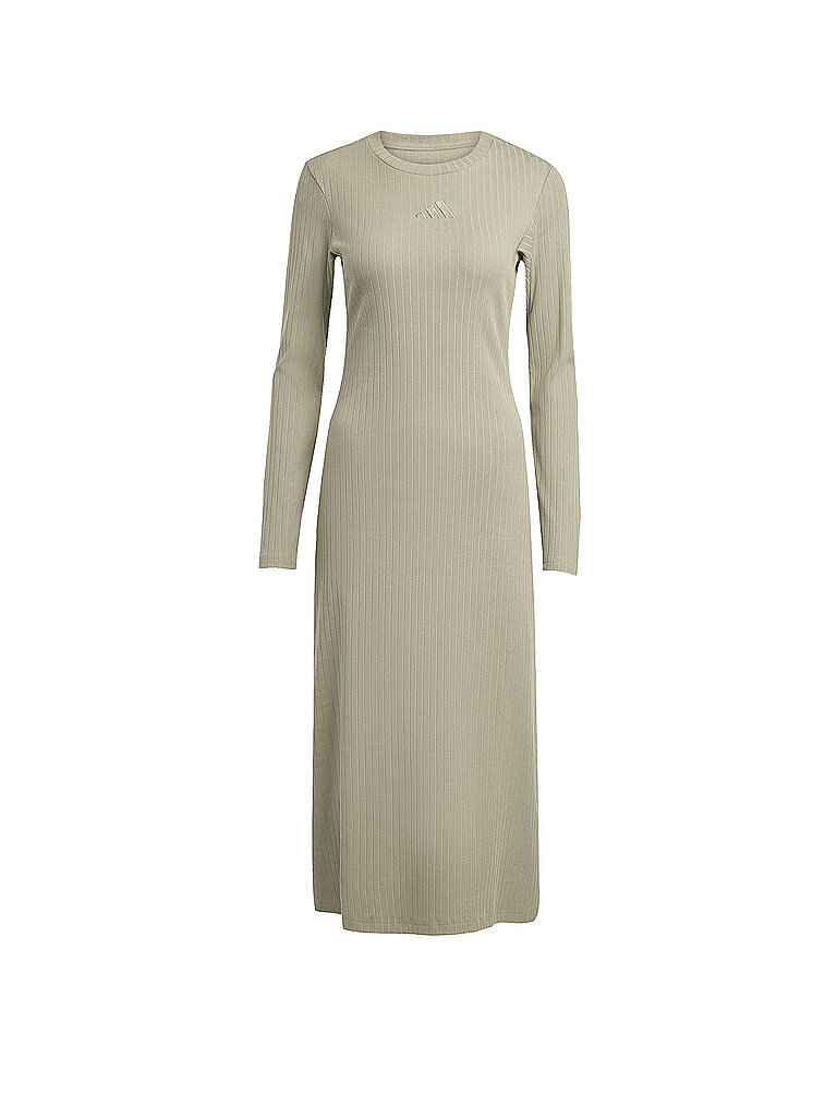 Adidas Kleid A-Linien Unterarmzwickel Gerippt Olive