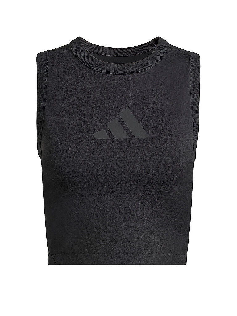Adidas T-Shirt Cropped Doppelstrickmaterial Schwarz